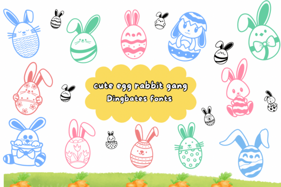 Cute Egg Rabbit Gang: A Playful Typeface for Creative Projects